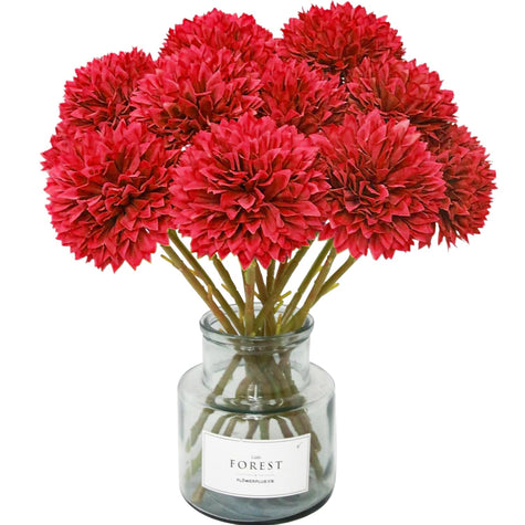 Faux Ball Chrysanthemum Bouquets – 12 Pcs