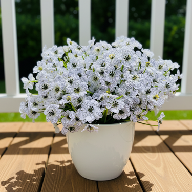 Faux Silk Daisy Bundle - Outdoor Artificial Flowers (White, 12 Pcs)
