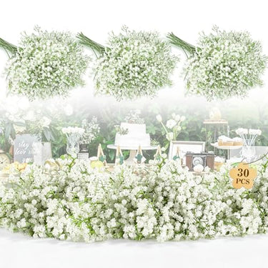 White Artificial Baby’s Breath Floral Bundles