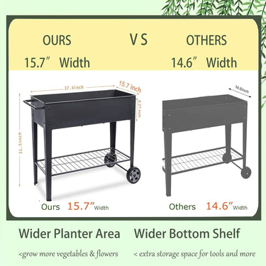 Elevated Raised Planter Box on Wheels