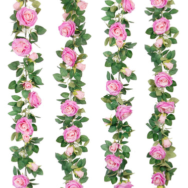 Artificial Rose Vine Garland – Silk Hanging Florals
