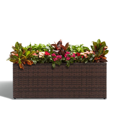 Large Square Wicker Planter with Removable Liner