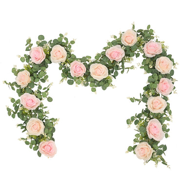 Faux Eucalyptus & Rose Hanging Garland