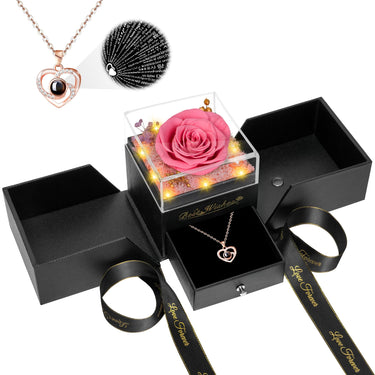 Luxury Light Up Preserved Roses in Small Gift Box