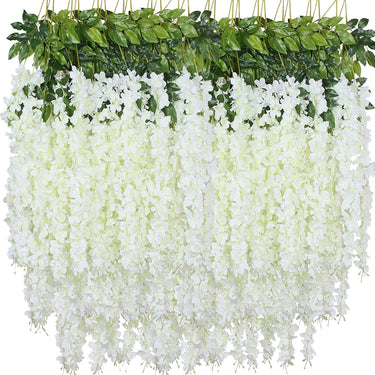Faux Wisteria Hanging Vines – Set of 12