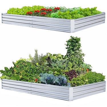 Large Galvanized Steel Raised Garden Bed