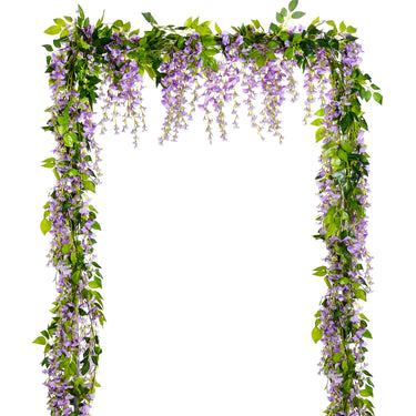 Artificial Wisteria Vine Garland – Silk Hanging Flowers