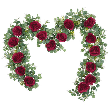 Faux Eucalyptus & Rose Hanging Garland