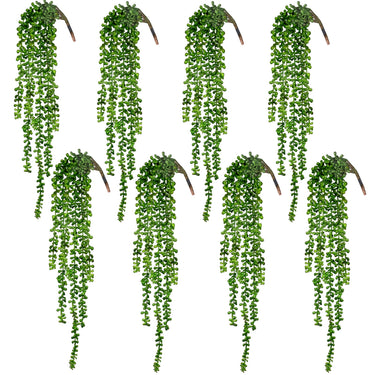 Artificial Succulent Hanging Greenery – String of Pearls Faux Plants