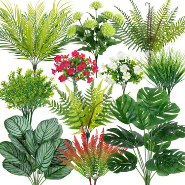 UV-Resistant Artificial Boston Fern Greenery Stems